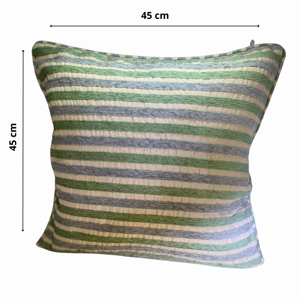 Funda Rayada celeste/verde - 45x45