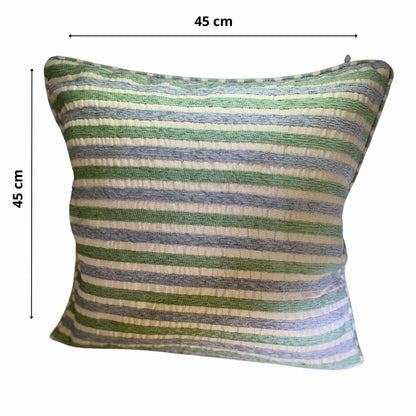 Funda Rayada celeste/verde - 45x45