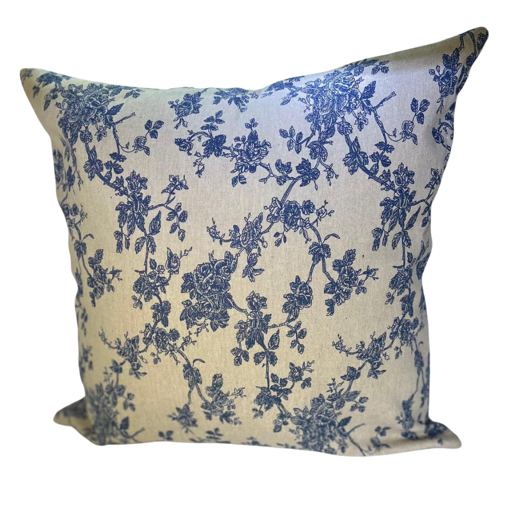 Funda de Cojin Flores Azules 45x45