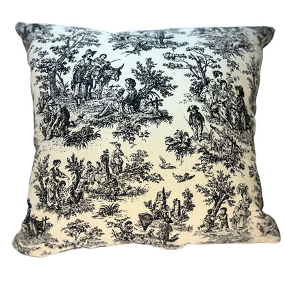 Funda Toile de Jouy b/n - 45x45
