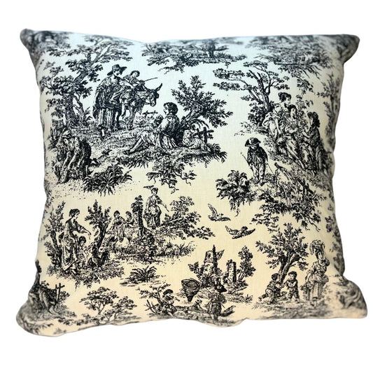 Funda Toile de Jouy b/n - 45x45