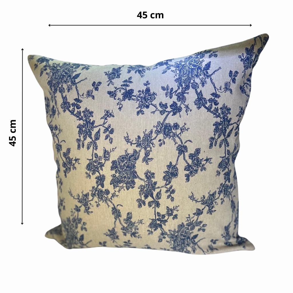 Funda de Cojin Flores Azules 45x45