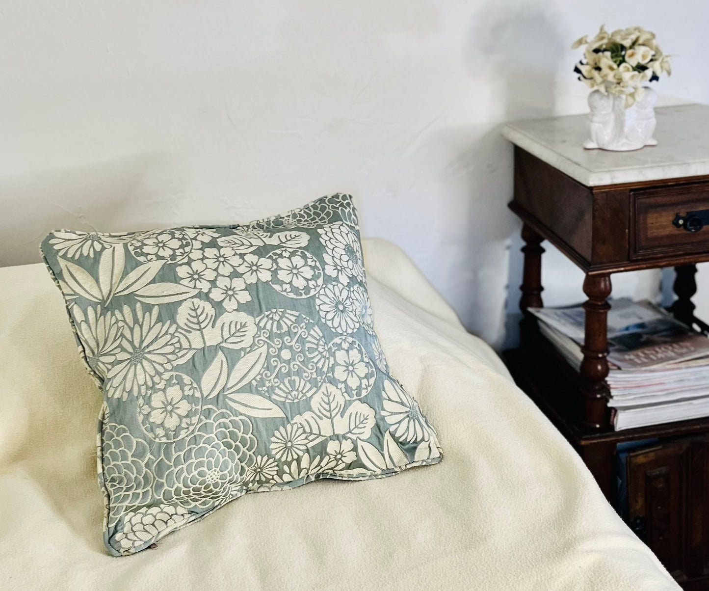 Funda Floral Celeste 45x45