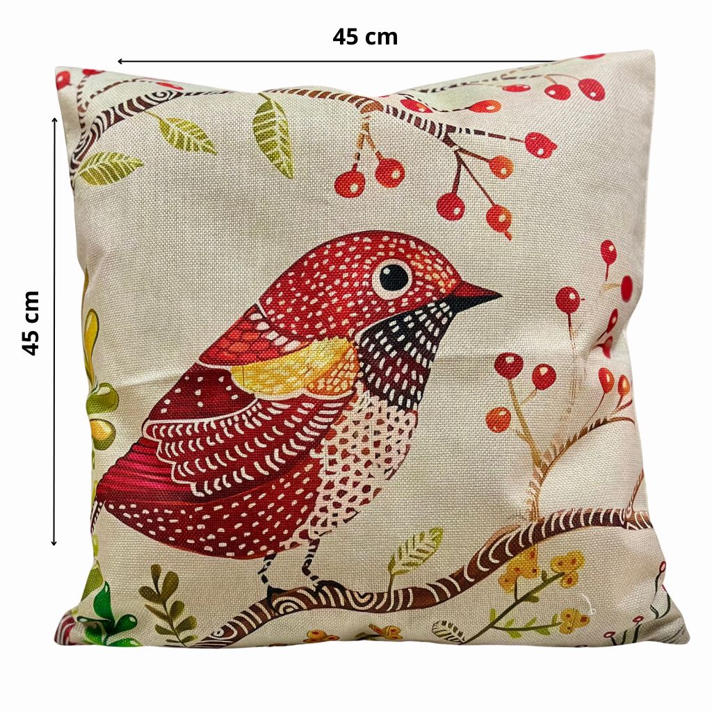 Funda Pajaro Rojo Jaspeado 45x45