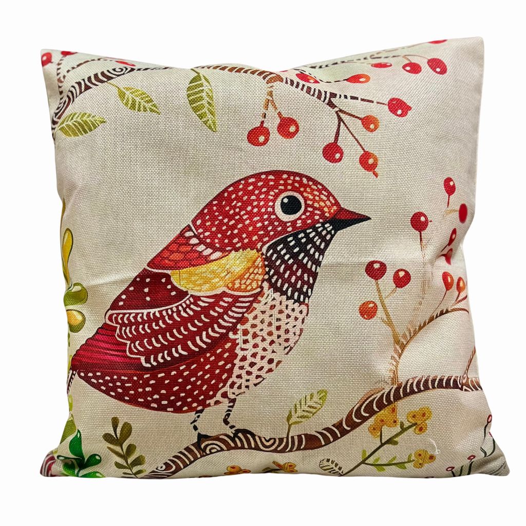 Funda Pajaro Rojo Jaspeado 45x45