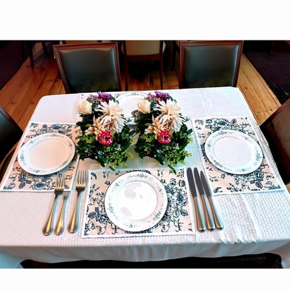 Individual Rosas Azul  46x31