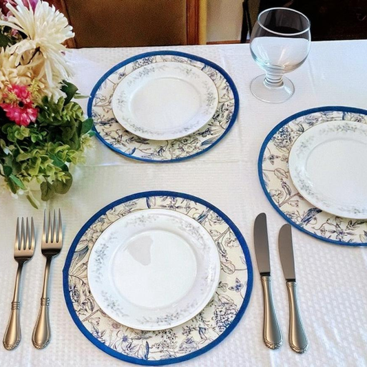 Individual redondo Jardín Azul 39cms.